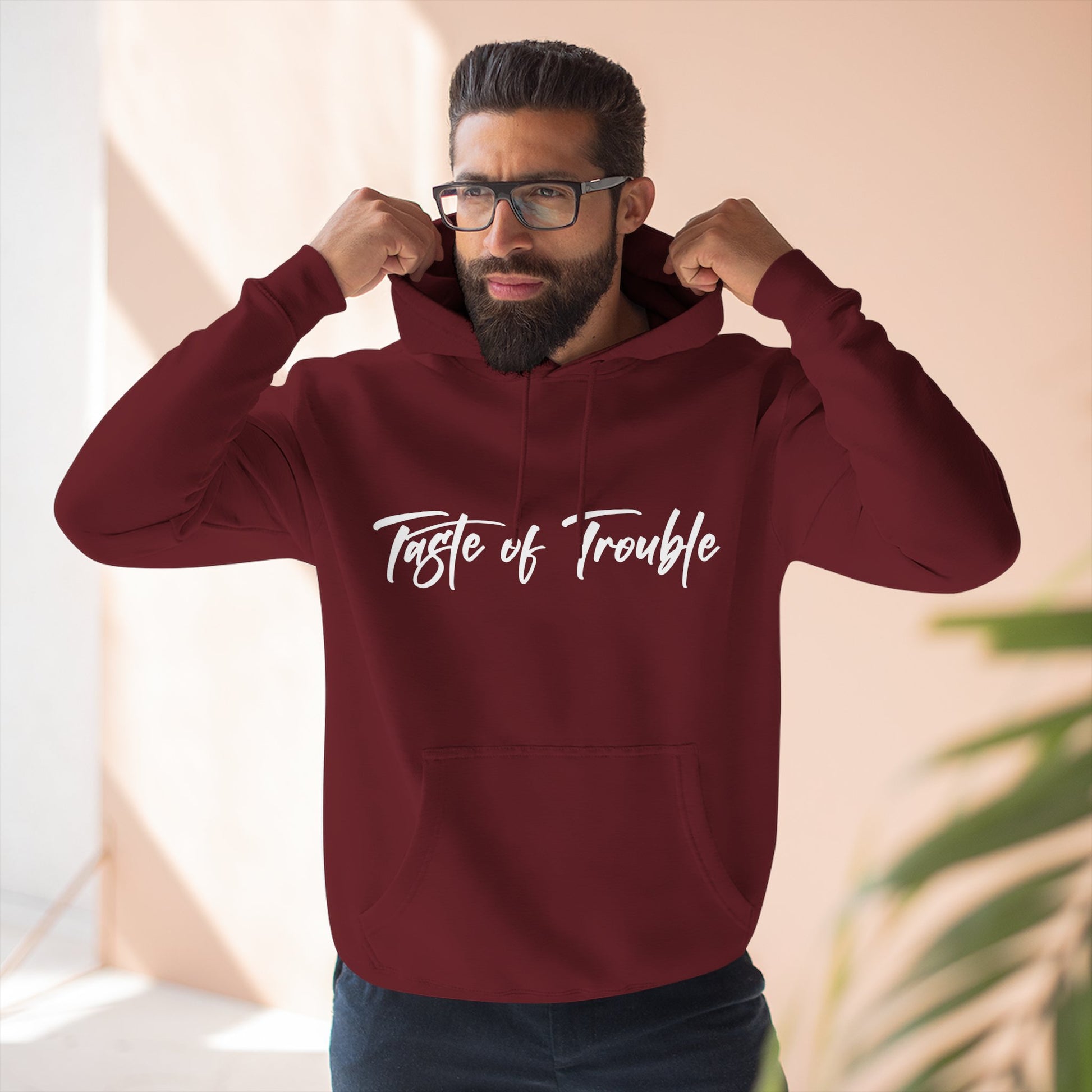 Taste of Trouble Fleece Pullover, Cozy Gift for Women, Casual Wear, Motivational Apparel, Holiday Gift