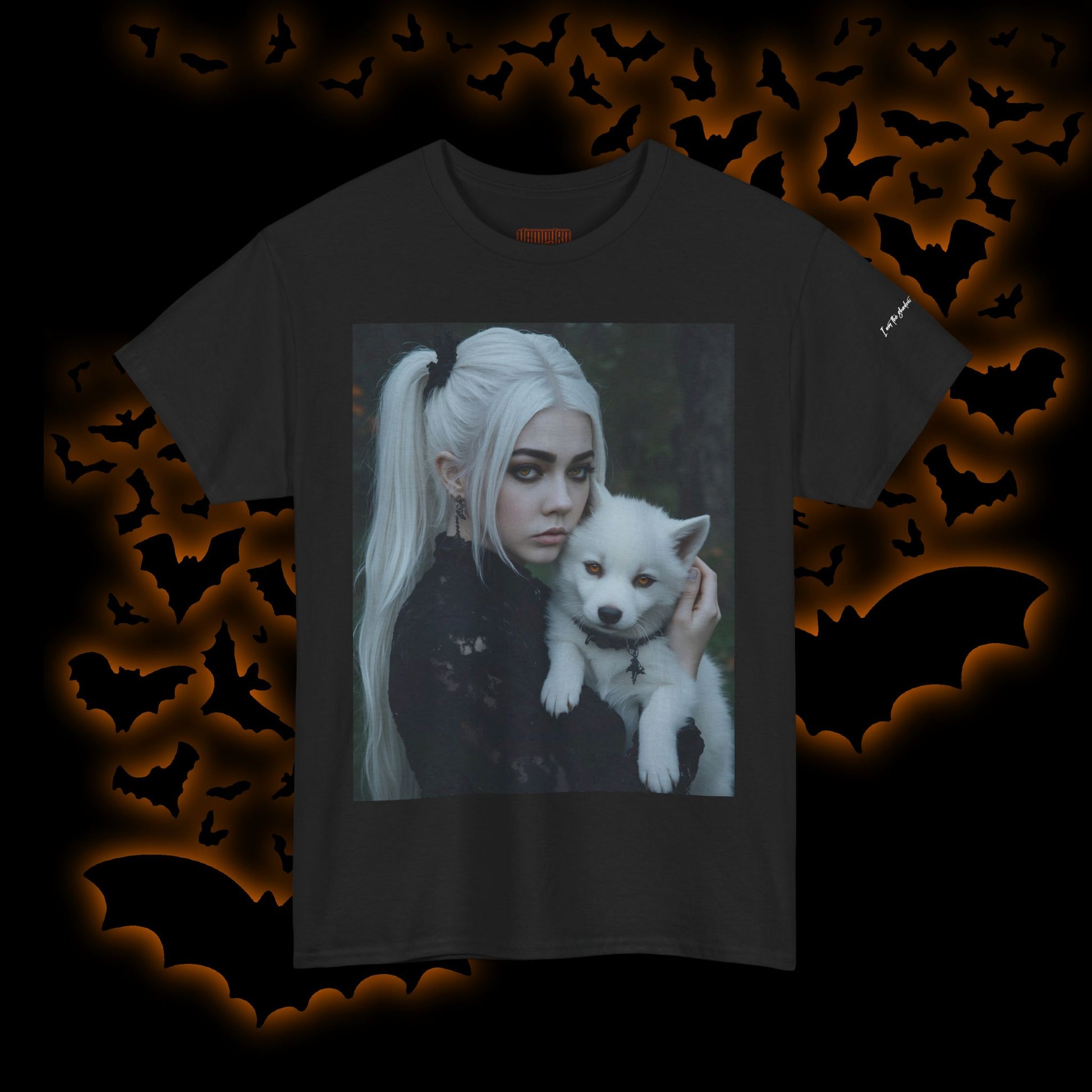 Limited Edition Autographed Vampyro Crimson Ethereal I am The Shadow the Light Fears Art Tee, Unisex Heavy Cotton Tee with Portrait Design, Ideal for Art Lovers, Casual Wear, Gifts for Occasions, Fashion Statement