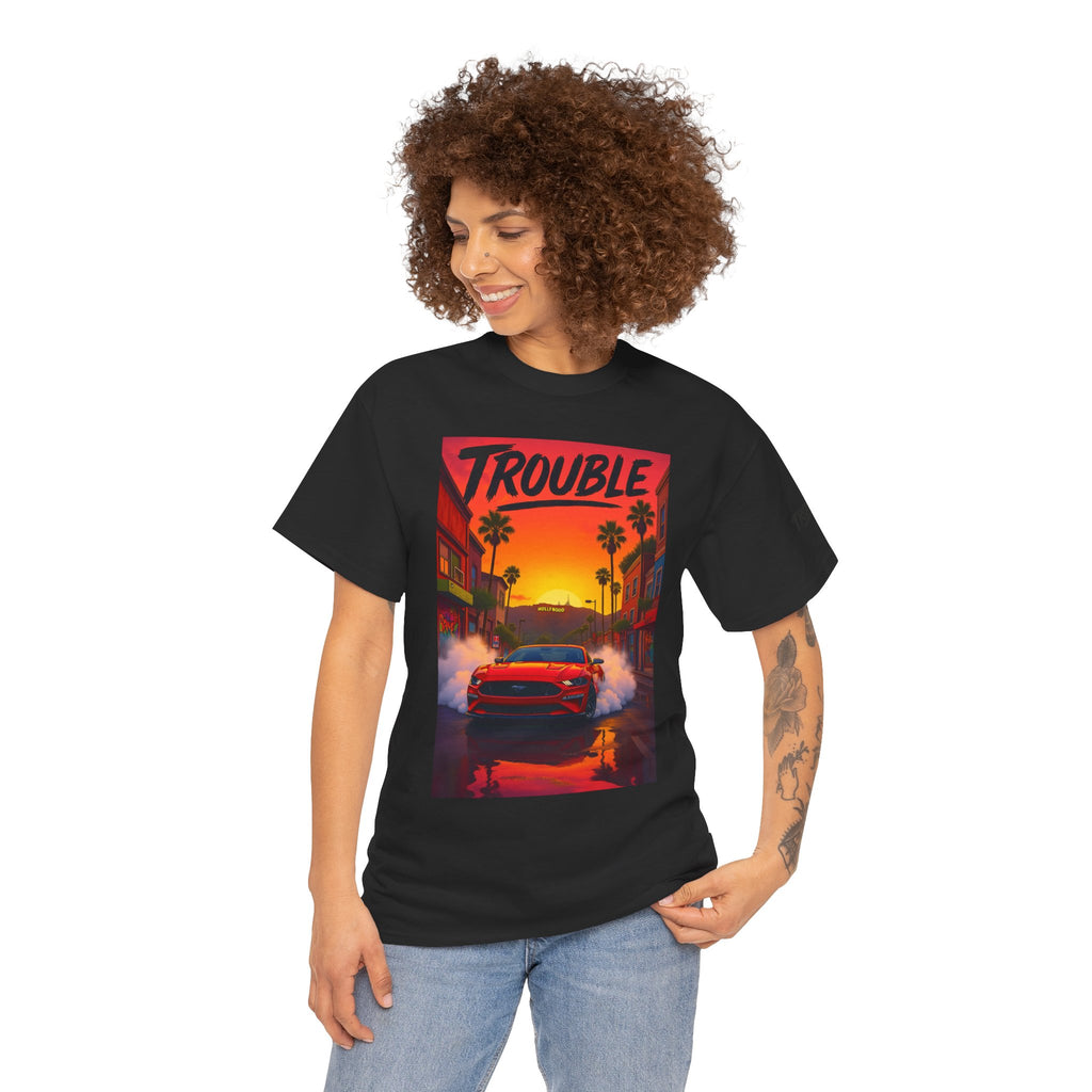 Trouble Retro Trouble Graphic Tee, Unisex Cotton T-Shirt, Cool Streetwear Shirt, Casual Summer Tee, Gift for Car Lovers