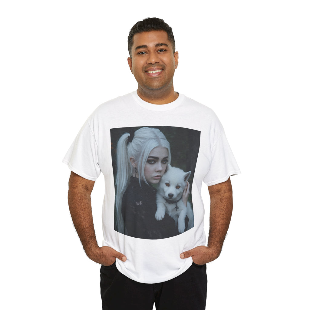 Limited Edition Autographed Vampyro Crimson Ethereal I am The Shadow the Light Fears Art Tee, Unisex Heavy Cotton Tee with Portrait Design, Ideal for Art Lovers, Casual Wear, Gifts for Occasions, Fashion Statement