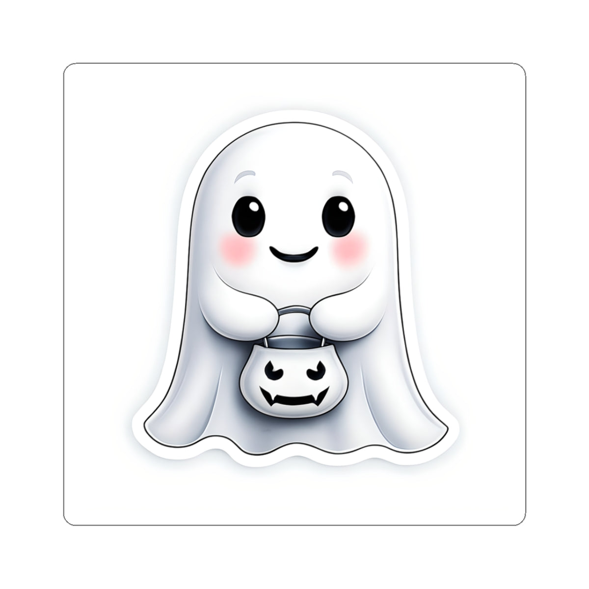 Vampyro Crimson Cute Ghost Friend Kiss-Cut Stickers - Perfect for Halloween, Laptop Decor, Scrapbooking, Gift Tags, Kids' Crafts