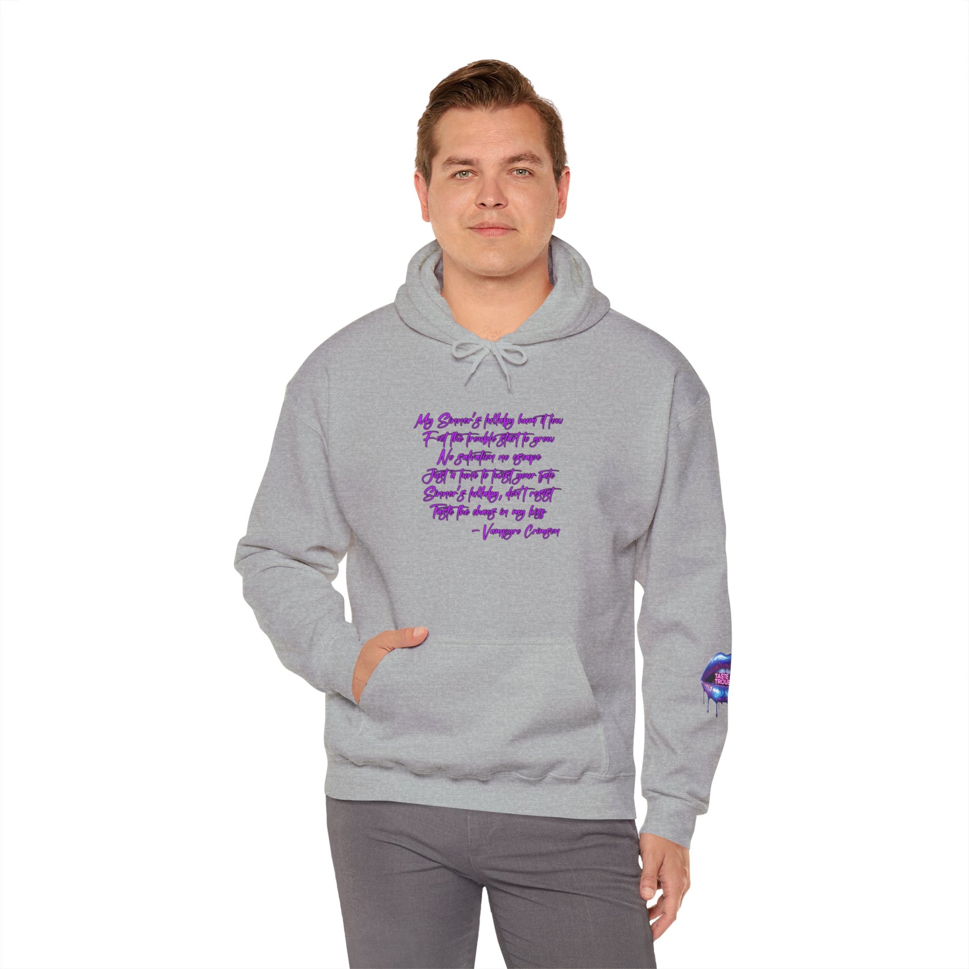 Taste of Trouble Inspirational Hoodie for Creative Souls, Motivational Sweatshirt, Unisex Heavy Blend, Modern Casual Wear, Gift for Artists, Trendy [...]