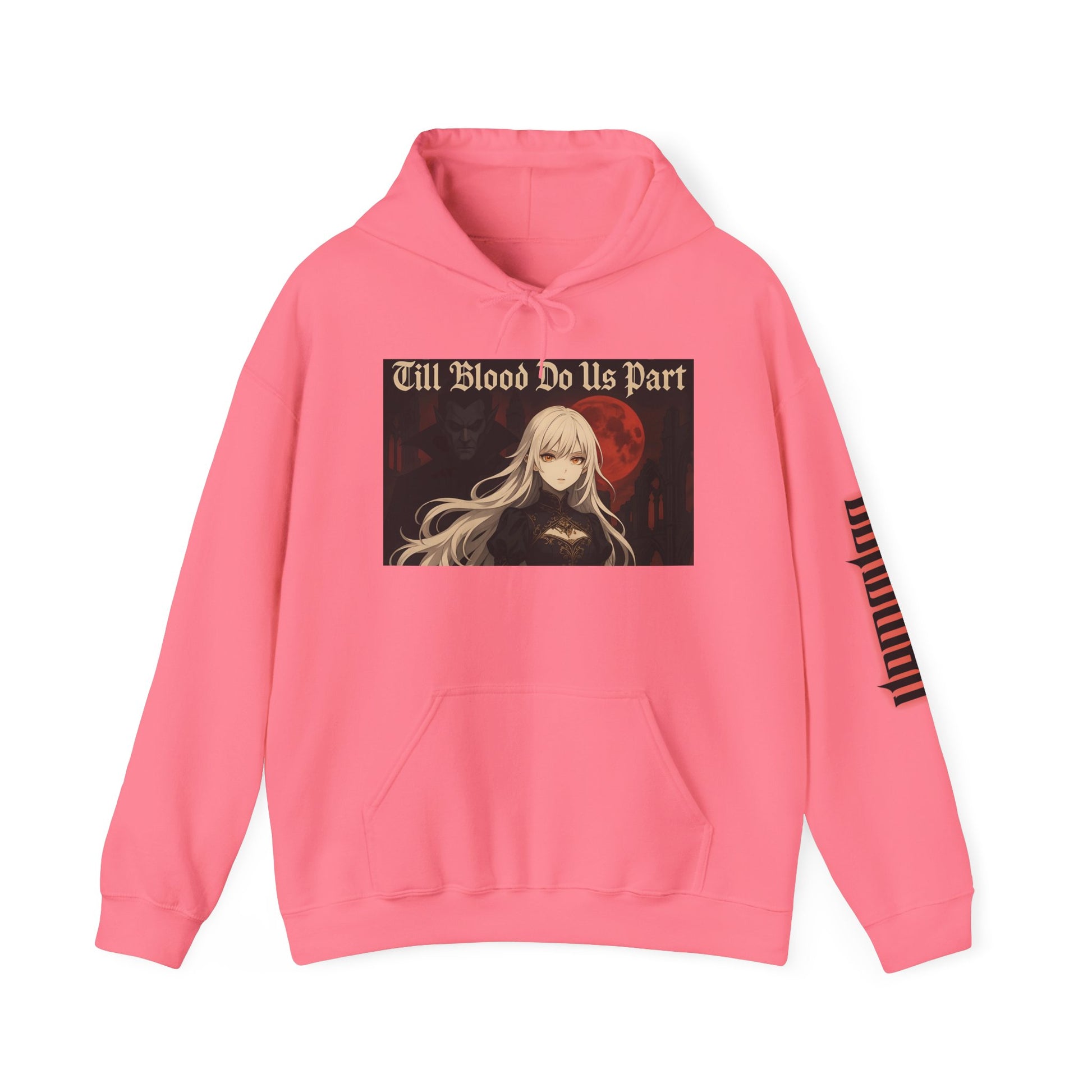 Vampyro Crimson Till Blood Do Us Part Gothic Romance Hooded Sweatshirt, Cozy Pullover, Perfect for Fall, Halloween, Alternative Fashion, Unique Gift for Fans, Graphic Sweatshirt