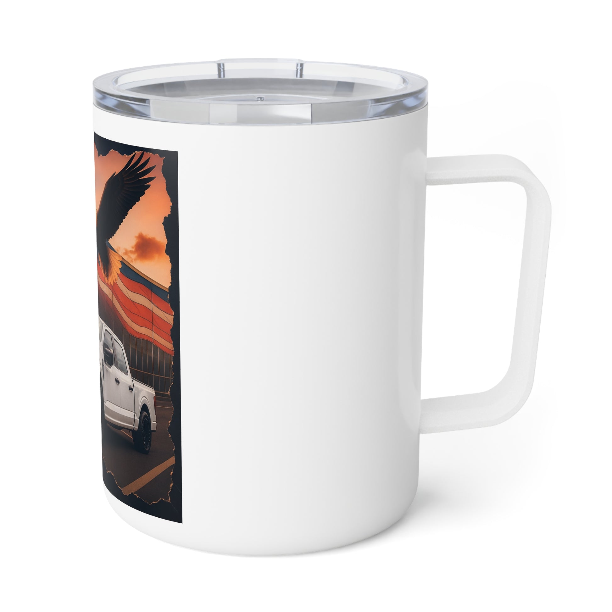 Jay’s Patriotic Truck 10oz Insulated Coffee Mug — Eagle & American Flag Design