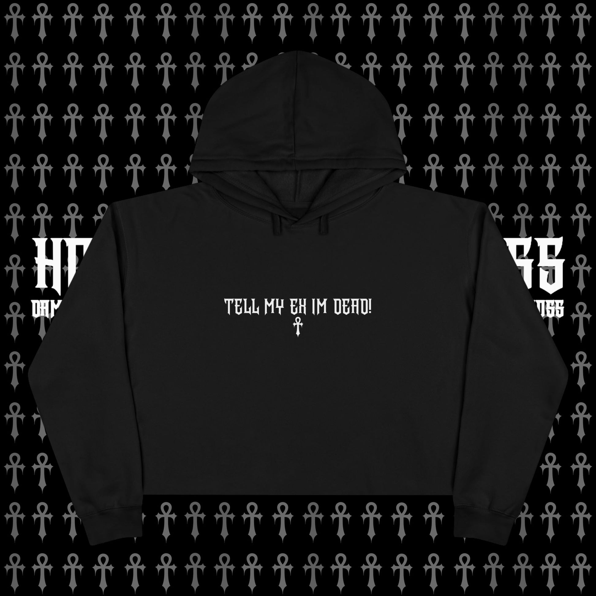 TELL MY EX IM DEAD Cropped Hoodie