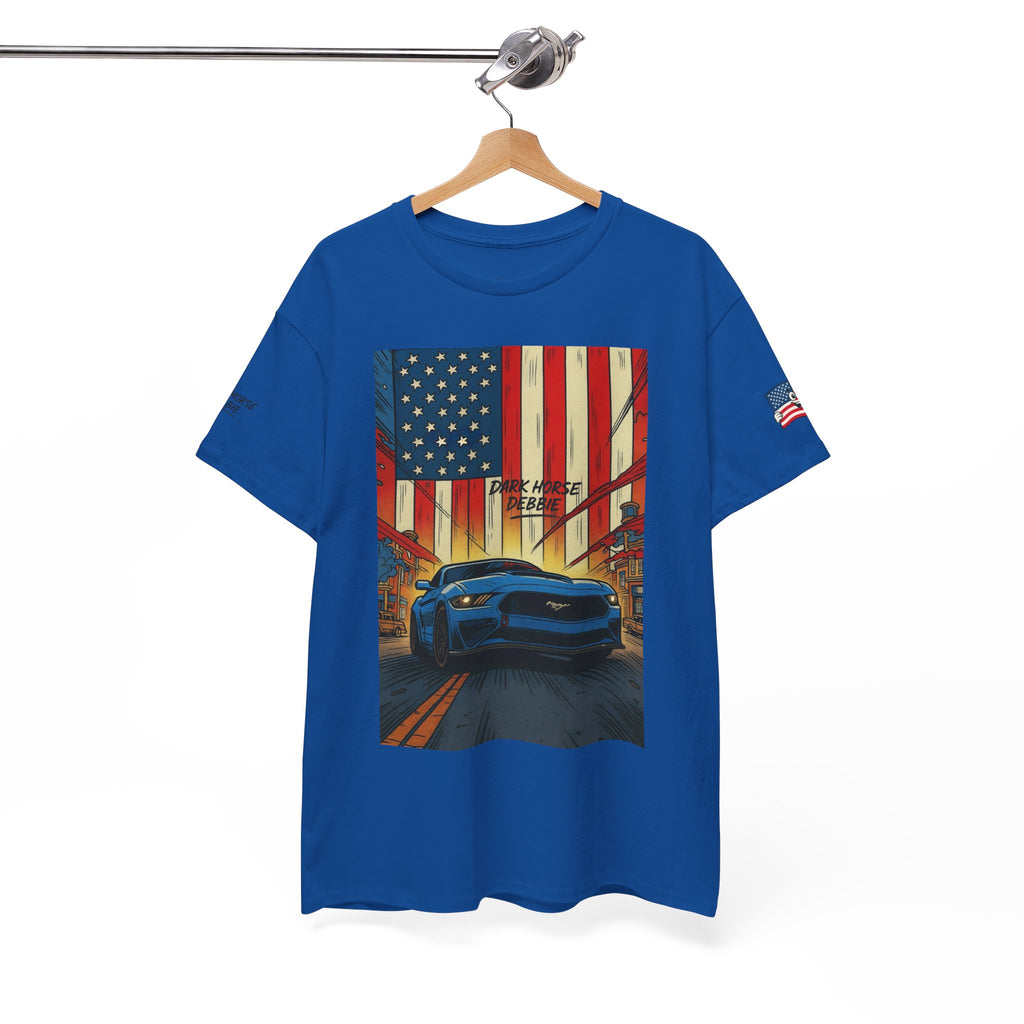 Dark Horse Debbie Patriotic Car Enthusiast Tee - Perfect for Independence Day, Gift for Dad, Car Show, Track Day, Summer Style