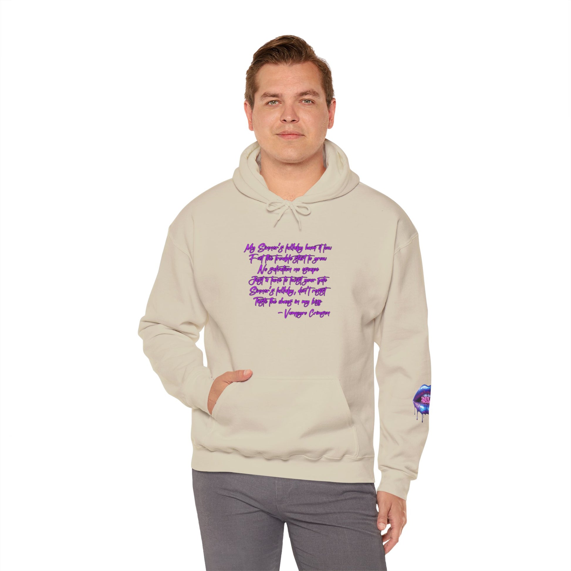 Taste of Trouble Inspirational Hoodie for Creative Souls, Motivational Sweatshirt, Unisex Heavy Blend, Modern Casual Wear, Gift for Artists, Trendy [...]