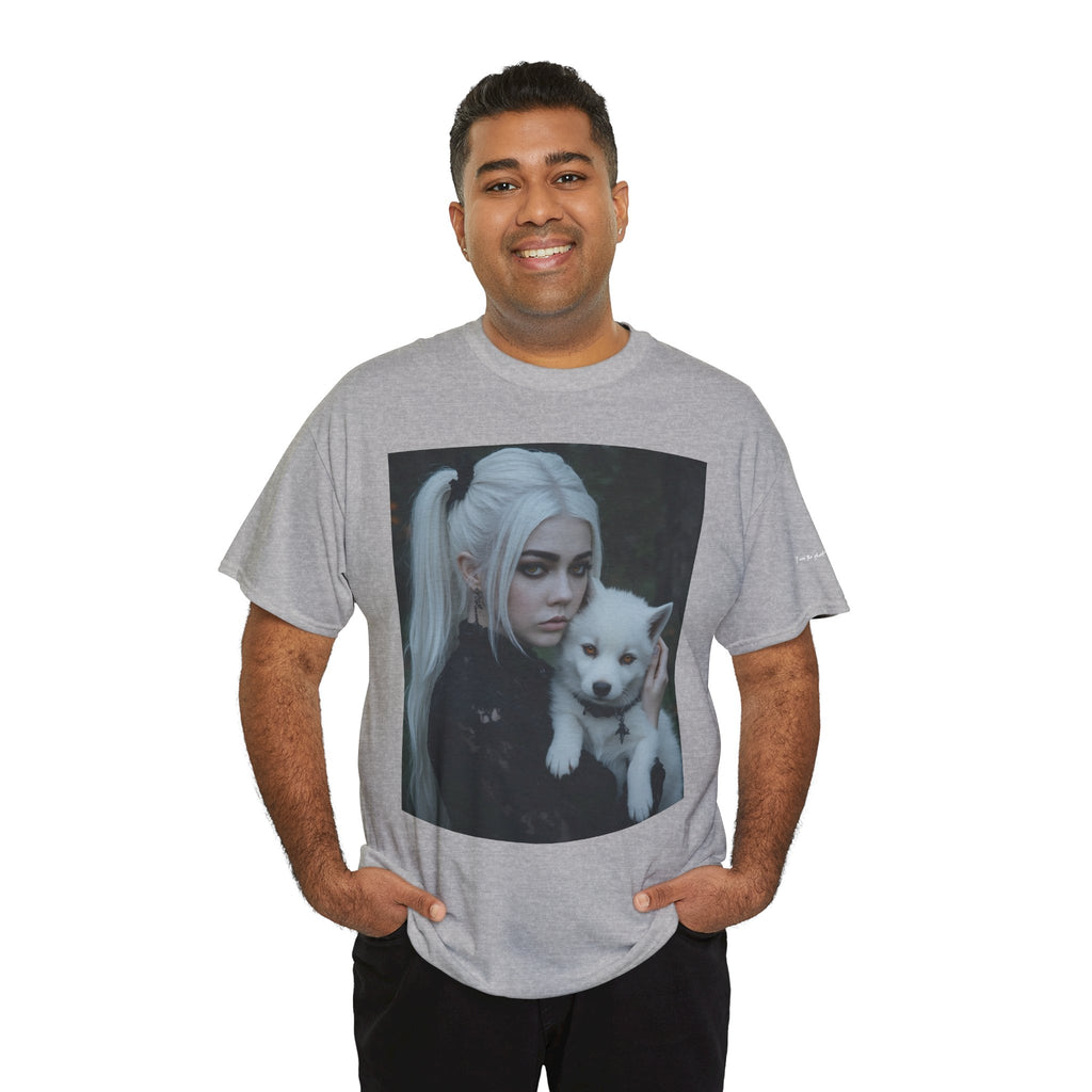 Limited Edition Autographed Vampyro Crimson Ethereal I am The Shadow the Light Fears Art Tee, Unisex Heavy Cotton Tee with Portrait Design, Ideal for Art Lovers, Casual Wear, Gifts for Occasions, Fashion Statement