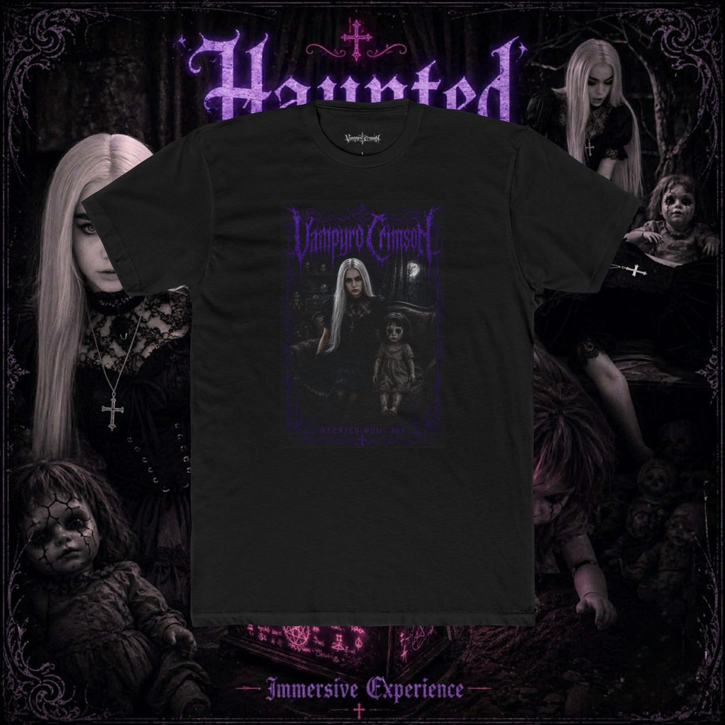 SIGNED CD + Exclusive Ultraviolet Vampyro Crimson Haunted Music Box Band Shirt