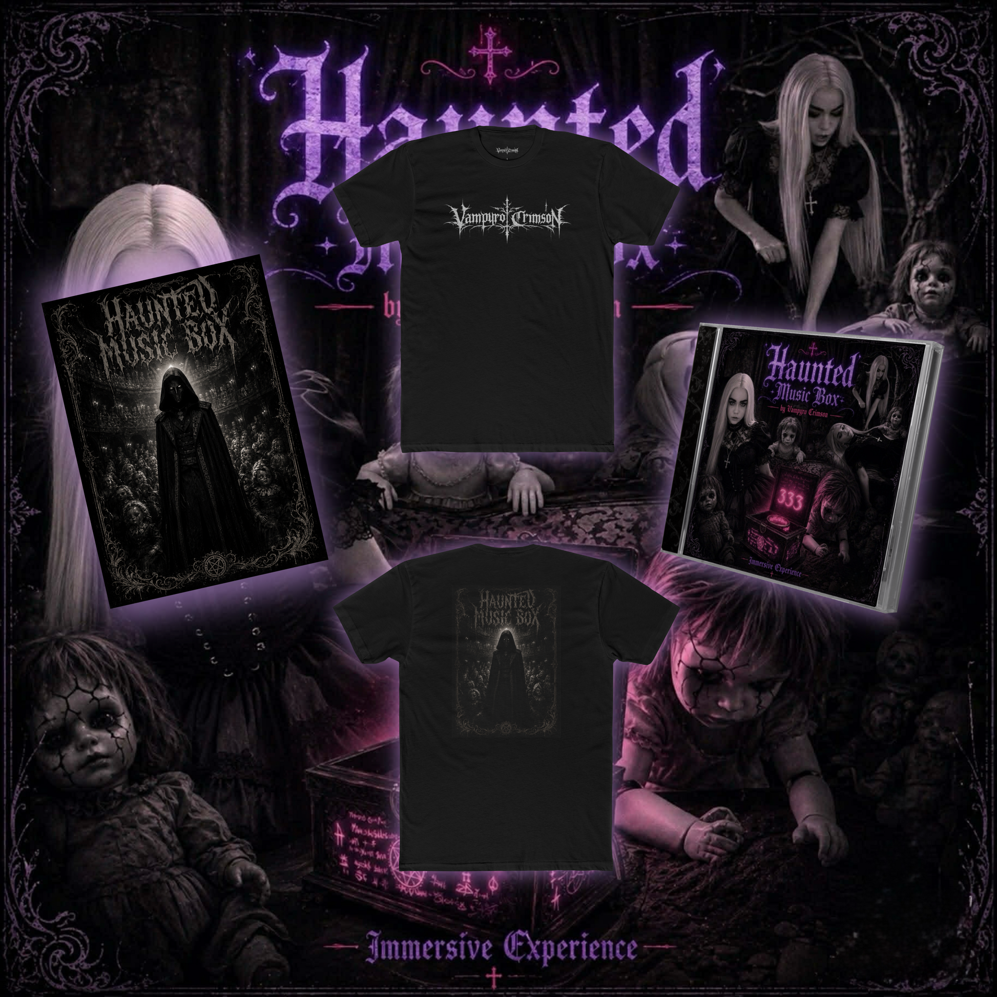 Exclusive Puppeteer Shirt, Signed Poster & Signed Haunted Music Box CD