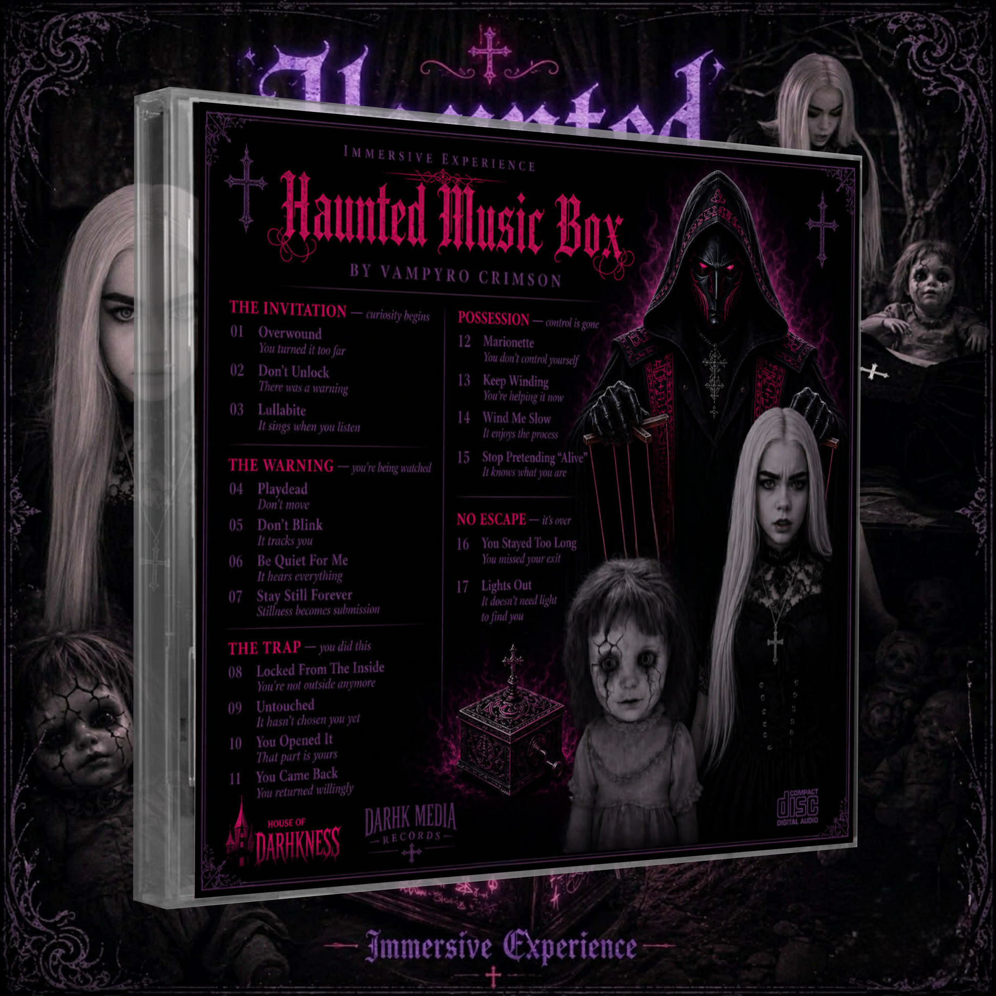 SIGNED CD + Exclusive Puppeteer Haunted Music Box Band Shirt
