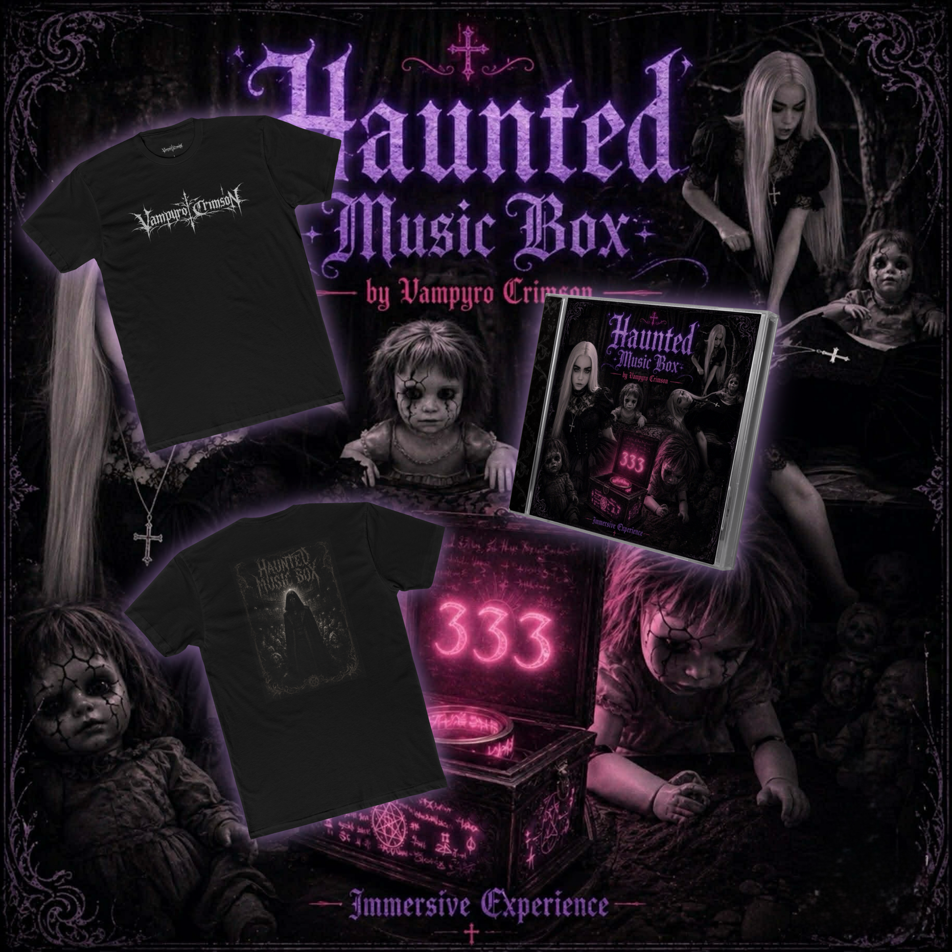 Exclusive Puppeteer Shirt & Signed Haunted Music Box CD